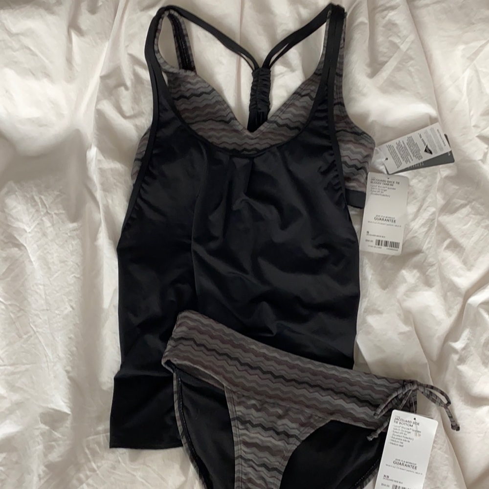 NWT Athleta Jacquard Blousy Tankini S top and XS Bottoms - Picture 2 of 10